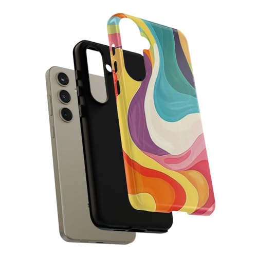 Coque rigide Samsung S24 Plus motif abstrait groovy coloré et brillant