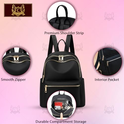 Image of Ethnic Style Waterproof Oxford Backpack for Women & Girls | Fashion Travel Canvas Look Nylon Bag | Large Capacity Printed Laptop Backpack for College