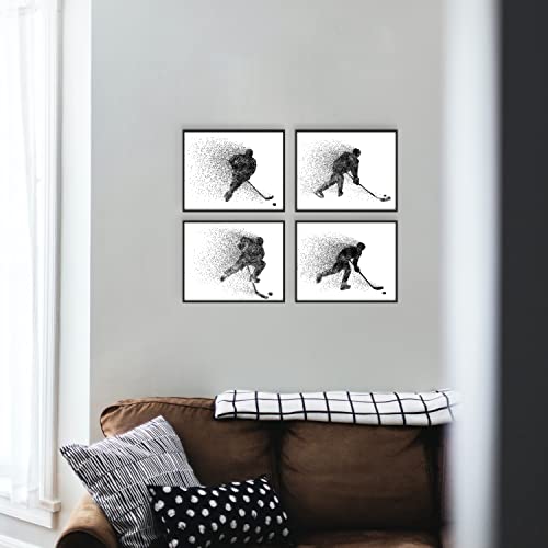 Hockey Wall Art Prints - Set Of 4 (8X10) Unframed Hockey Posters - Hockey Room Decor For Men Kids Teenagers -Ice Hockey Poster Set For Bedroom Man Cave - Ice Hockey Wall Decor - Hockey Posters For Wall #TOP2