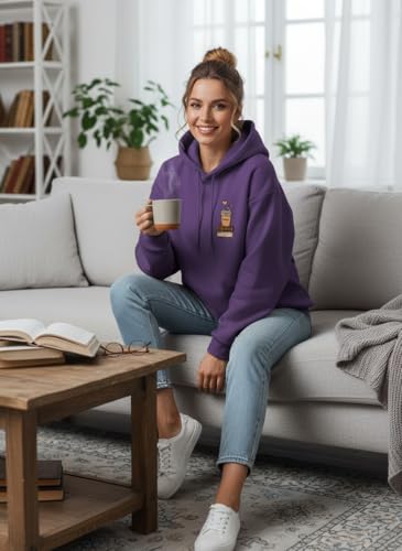 Image of inchGLASGO Trendy Girl's & Women's Printed Hoodie - Aesthetic Winter wear for Women |Oversized Casual Streetwear | Coffee Lovers Sweatshirt inch