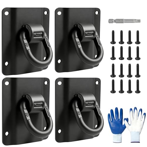 XEEP 4 Pack Heavy Duty Truck Bed Tie Down Anchors Easy Installation Aluminum Black Cargo Bed Tie Downs Compatible with 2015-2026 Ford F150 F250 F350 Raptor Replace# FL3Z-99000A64-B FL3Z-9928408-AB