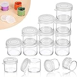 50 Pieces Plastic Mini Containers with Lids Small Paint Cup DIY Craft Storage Containers Craft Paint Cup for Beads Seeds Clay or Others