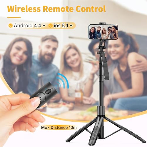 Image of Prolet 3-in-1 Long Selfie Stick Tripod Stand 153cm - Extendable Phone Tripod with Bluetooth Remote, 360 Rotation, Portable for iPhone & Android, Vlogging, Selfies, Video Recording, YouTube & TikTok