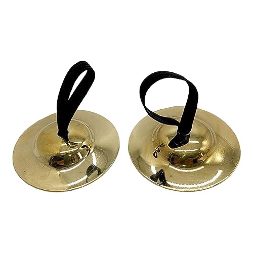 Fancyes Hand Cymbals Kids Handheld Cymbals Musical Instrument Copper Crash Cymbal for Kids,Finger Cymbals for Activity, Events, Chorus, Presentations, 5.2cm