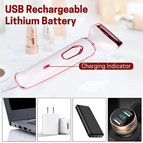 Vacto-Electric-Razor-for-Women-4-in-1-Womens-Body-Hair-Removal-Pubic-Shaver-Bikini-Trimmer-for-Eyebrow-Face-Body-Underarm-Portable-Ladies-Shaver-Womens-Trimmer-USB-Rechargeable-IPX7-Waterproof