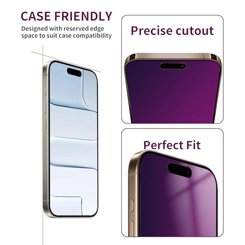 Image of 2 Pack Privacy Screen Protector for iPhone Air Tempered Glass 6.5'' Private Saver Anti-Spy Eye Protection Anti-Scratch Full Coverage No Bubble