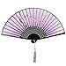 Abanicos de Mano Plegable, Abanico Plegable con Borla, Ventilador de Mano Japones, Abanicos de bambú ara decoración de Paredes Regalos de Boda y cumpleaños (Morado)