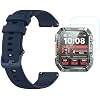 W60 Smartwatch Accessories - Quick Release Watch Band (Replacement Bands Strap) with [3 Pack] Screen Protector (TPU) Compatible for Blackview IOWODO Military Smart Watch W60 Fitness Tracker