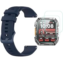 W60 Smartwatch Accessories - Quick Release Watch Band Replacement Bands Strap with [3 Pack] Screen Protector TPU Compatible for Blackview IOWODO Military Smart Watch W60 Fitness Tracker