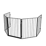 Rejilla protectora para chimenea. Tamaño total: 123 x 123 x 76 cm. Tamaño del panel individual: 60 x 1,3 x 76 cm. Tamaño de la puerta: 54 x 1,3 x 76 cm