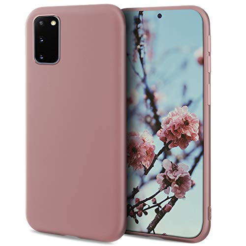 Moozy Minimalist Series Silikon Hülle für Samsung S20, Rose Beige - Mattes Finish, Dünne, Weiche TPU-Handyhülle Schutzhülle