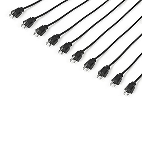Image of StarTech.com 10ft (3m) Computer Power Cord, NEMA 5-15P to C13, 10A 125V, 18AWG, 10 Pack, Black Replacement AC Power Cord, Printer Power Cord, Monitor /PC Power Supply Cable - UL Listed (PXT1011010PK)