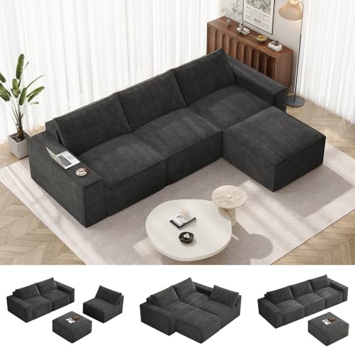 Image of Vesgantti Boneless Couch, Convertible Couches for Living Room, No Assembly Required, Gray