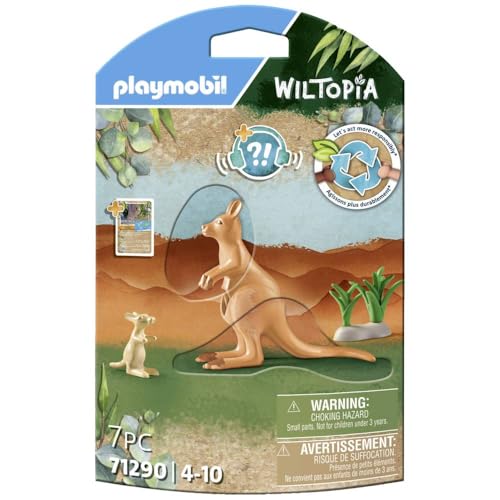 PLAYMOBIL Wiltopia, Canguro con bebé, A Partir de 4 años