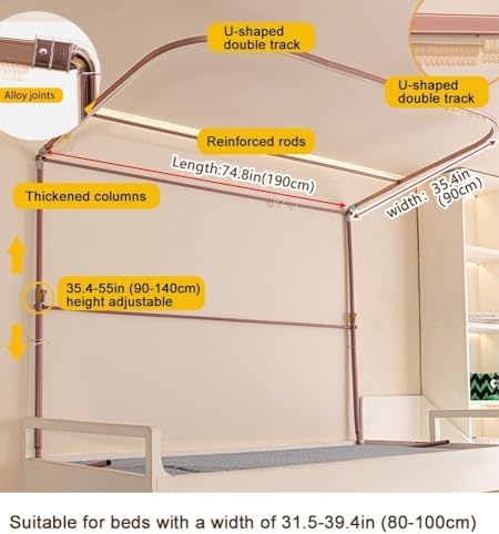 Premium Bunk Bed Canopy Curtain Set with Mosquito Net, Stylish Bed Tent for Top & Bottom Bunk Beds, Versatile Loft Bed Curtains in Green, Perfect for Kids' Rooms