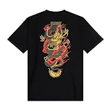 Dolly Noire Icons Maglietta Ryu Dragon, Unisex, Tshirt 100% Cotone, Collezione Ufficiale (IT, Testo, S, Regular, Regular, Nero)