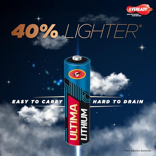 Image of EVEREADY Ultima Lithium AAA Batteries - Pack of 2, 15X Longest Lasting, Anti-Leak Technology, Lightweight for High Performance Devices