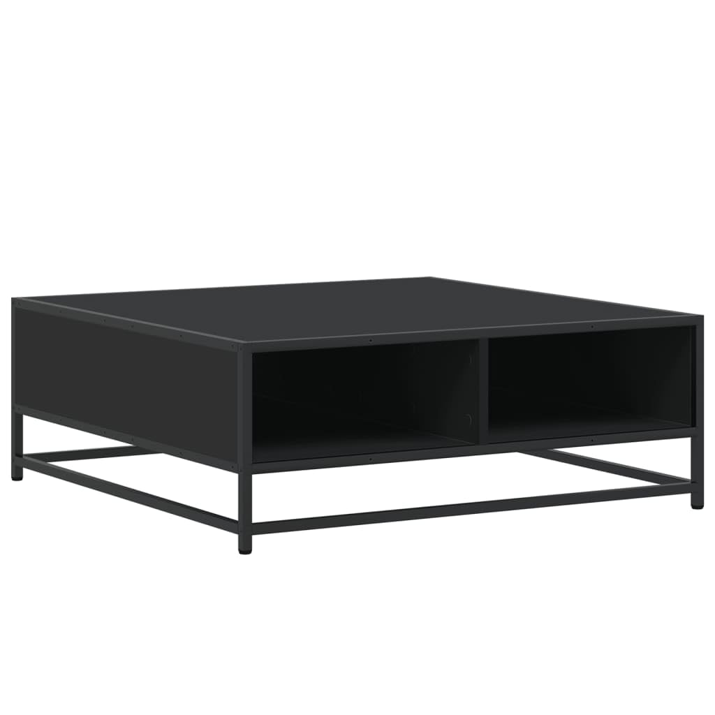 Salontafel 80x80x45 cm bewerkt hout en metaal zwart