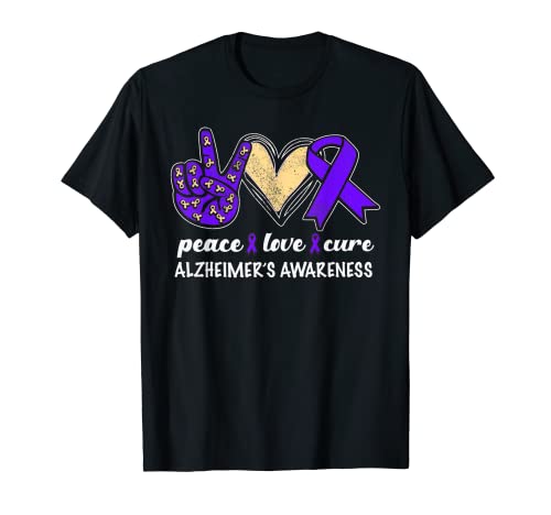 Peace Love Cure Alzheimer's Awareness Camiseta
