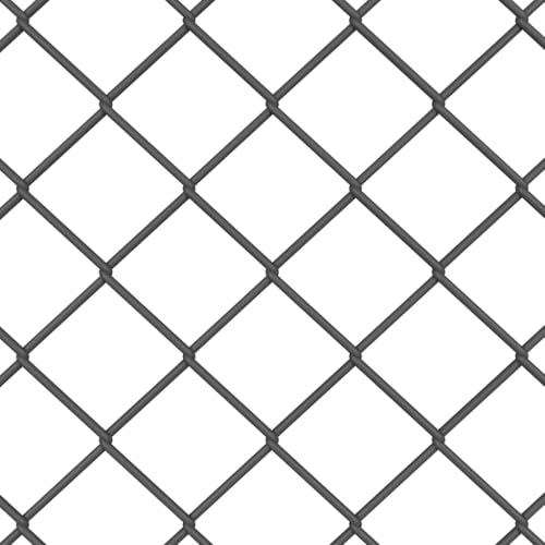 vidaXL Kettenzaun Grau 25 x 1,2 m Stahl, Garten und Terrasse, robuste UV-best&auml;ndige Materialien, Au&szlig;enzaun, sch&uuml;tzende Grenze f&uuml;r Gewerbe