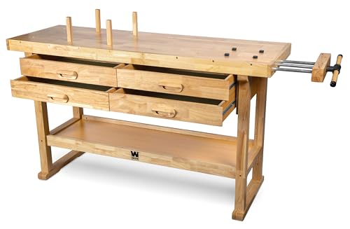 Image of WEN 60-Inch Hardwood Workbench with Four Drawers and Onboard Vise (WB6020)