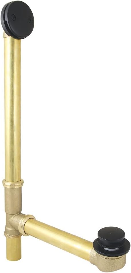 Kingston Brass DTT2200 25-Inch Tip-Toe Tub Waste and Overflow, 20 Gauge, Matte Black