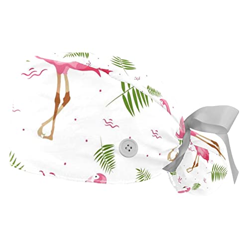 Chapeaux de travail pour hommes et femmes JDEZ : calots bouffants réglables motif feuilles d'été