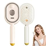 Electric Spray Air Cushion Massage Comb, 2026 Upgrade Air Cushion Brush with Self-Cleaning, Anti-Tangle, Anti-Static for Frizzy Hair & Scalp Care (Beige)