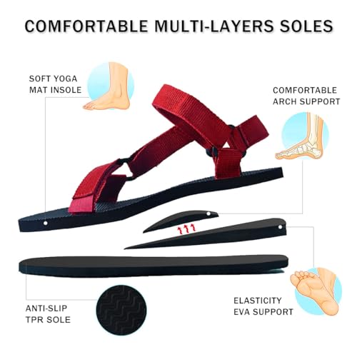 Image of riemot Women's Men's Sport Sandals with Arch Support Adjustable Quick Dry Beach Sandal Open Toe Outdoor Summer Walking Sandals