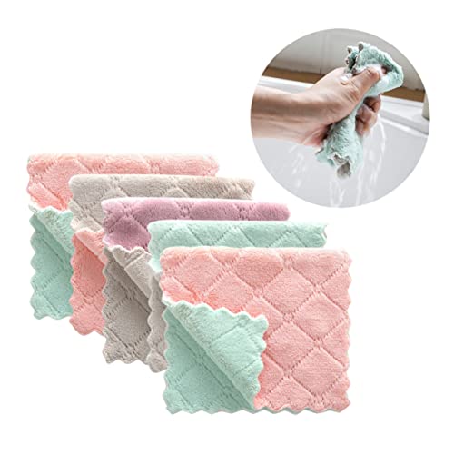 SEWOART 5 Piezas Paño De Cocina De Color Sólido Paño De Cocina Sin Pelusa Trapo para Fregar Platos Toallas De Cocina Absorbentes