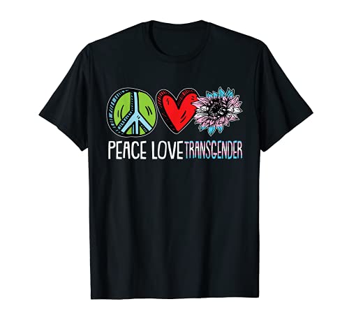 Peace Love Trans-gender Pride Sunflower LGBT-Q Proud Ally T-Shirt