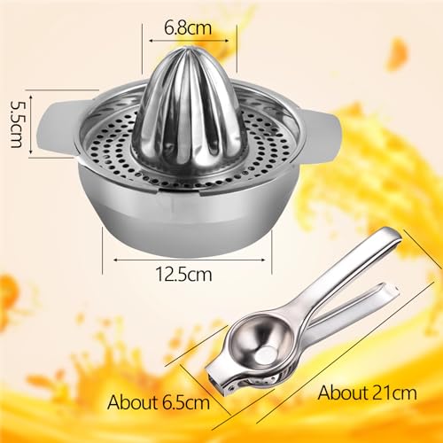2 Presse Agrumes Manuel, Presse Orange Manuel Inox Presse Citron Manuel Rotation Presse, Pour Presser Citrons Oranges Agrumes Verts Citrons Verts Professionnel Inox – Image 3