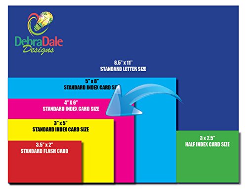 Debra Dale Designs - 4 X 6 Index Cards - Wild Side Border Notecards - Unruled - 250 Cards - Boxed - 140# Heavy Thick Index Card Stock #TOP4