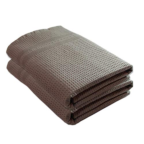 Gilden Tree Waffle Towels Quick Dry Lint Free Thin, Bath Towel 2 Pack, Classic Style (Stone) #TOP28