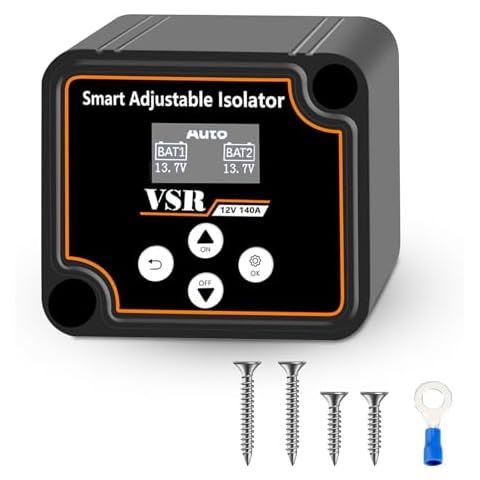 DEWINNER 12V 140Amp Dual Battery Isolator Kit, Smart Voltage Sensitive Relay for Trucks, RVs, ATVs, UTVs, Boats & Campers – Works with All Battery Types Including Lithium & LiFePO4 Cover