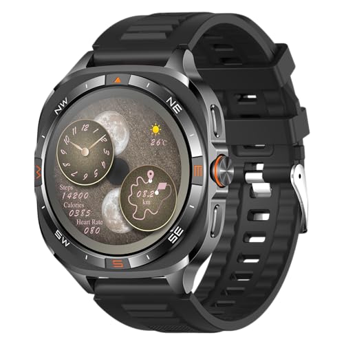 Image of Shyenah G400 Sports & Adventure GPS Tracking Smartwatch-1.46 HD | Military Design | Compass, Altimeter & Barometer | HR & SpO2 Monitoring | Bluetooth Calling | Video Watchface | 800mAh (Black)