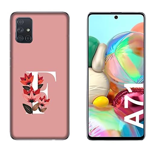 Mobilskal Skal kompatibel för Samsung Galaxy A71 Ursprungligt namn F med blommor/Skriv ut även på sidorna/Telefon hård snap på anti-slip anti-scratch chock-resistent skyddande styv