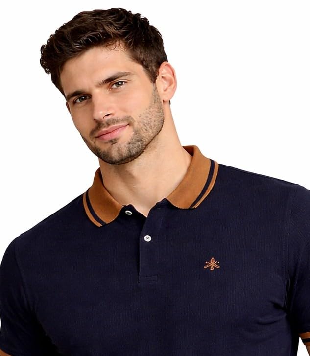 Image of Mens Pique Polo T-Shirt | Cotton Rich, Smart Fit Polo with Embroidered Logo | Casual & Sports Wear | Polo T-Shirt for Men