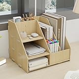 【Conception Humanisée】La plaque latéral du organisateur de rangement de bureau adopte un design creux pour respirer et resister à la moisissure et à l'humidité. La conception de l'arc lisse ne rayera pas l'utilisateur, sûre et pratique.
