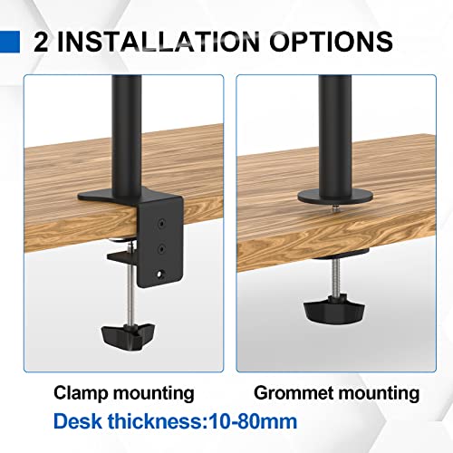 GRIFEMA Monitorhalterung mit Laptoparm – Ergonomische Monitor Laptop Halterung für 13–32 Zoll Monitor (bis 10 kg) & 11–17 Zoll Laptop, Neigbar & Drehbar, Stabil & Platzsparend, VESA 75x75/100x100 mm