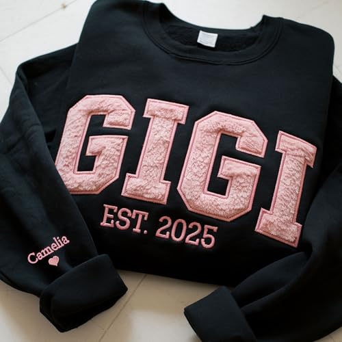 Custom Embroidered Faux Fur Sweatshirts Hoodie Design Your Own, Make Pullover Crewneck For Everyone, Customize Text On Sleeve, Saying, Words, Name, Personalized Embroidery Gifts Christmas Birthday4