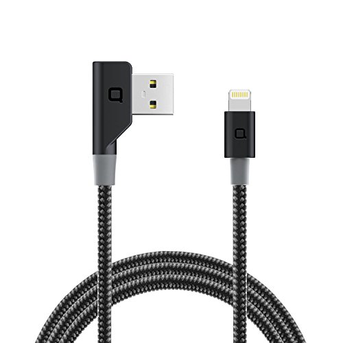nonda ZUS Super Duty Charging Cable Carbon Fiber Edition, 4ft/1.2M, Right Angle, iPhone Charging Cable, Mfi Certified for iPhone X/8/Plus/7/Plus/6/Plus/5S