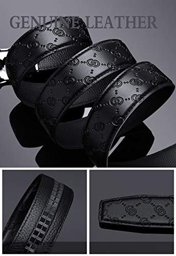 Classic Genuine Leather Men’s Ratchet Belt Automatic Buckle Dress Casual Gift Box.4