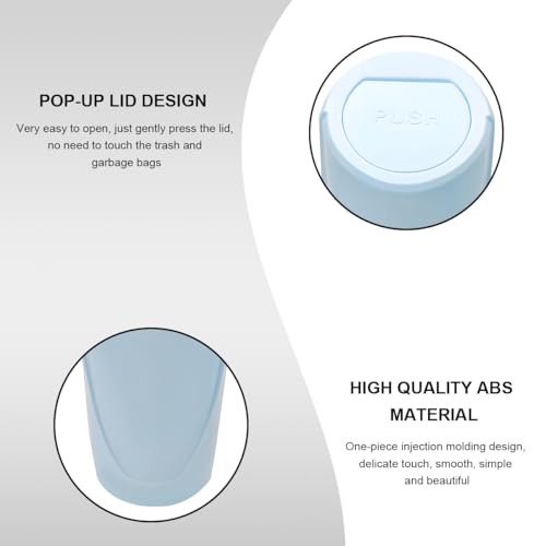 Image of Car Trash Can with Lid, Mini Car Garbage Bin Leakproof Cup Holder Trash Can, Multipurpose Organizer Door Pocket Trash Cup Fits Auto Home Office, Universal Garbage Can (Light Blue)