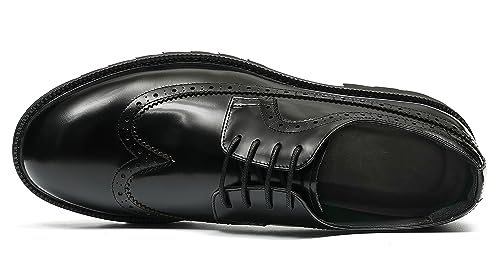 Santimon Mens Oxfords Formal Dress Shoes Genuine Leather Wingtips Brogues Derby Prom Business Casual Wedding Tuxedo Fashion Comfortable Shoes for Men3