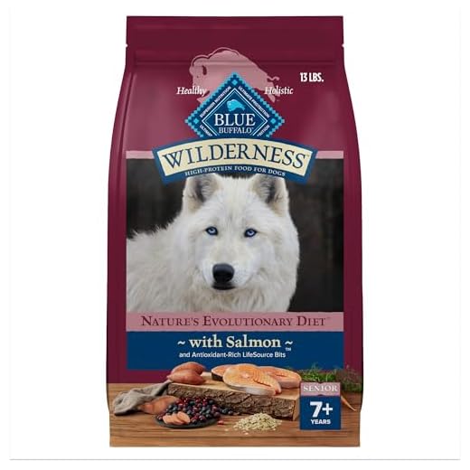 Blue Buffalo Wilderness High-Protein Natural Dry Food for Senior Dogs, Salmon Recipe, 13-lb. Bag