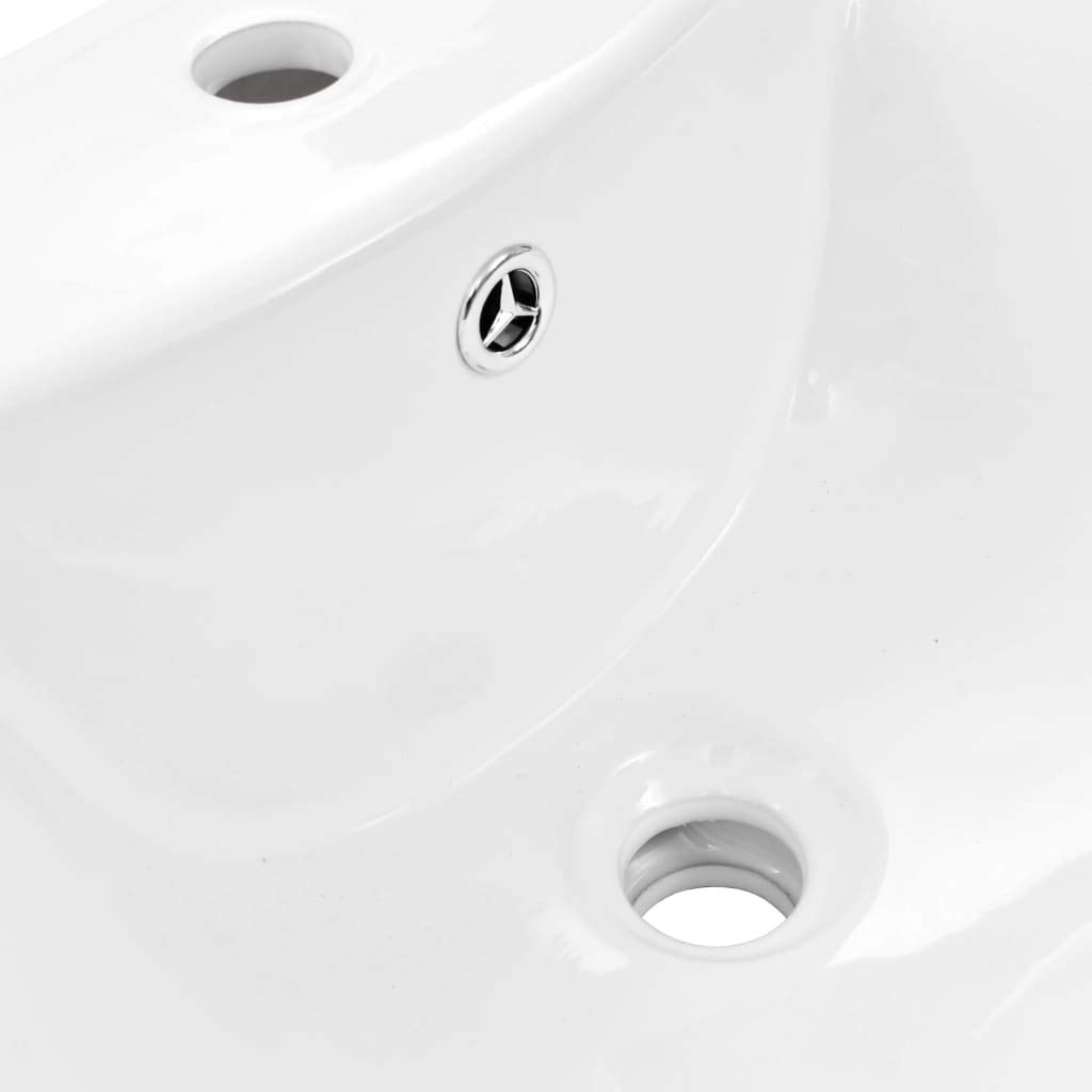 Lavabo de pie Lavabo con Pedestal en Cerámica Lavabos de Pedestal Blanco 58x47x20 cm
