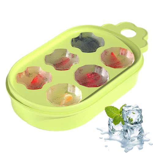 Wimnqie Cubitos de hielo para congelador, bandeja de cubitos de hielo con tapa, de calidad alimentaria, moldes con tapa, herramientas de vino, equipo de cocina de campamento, enfriador para zumo y