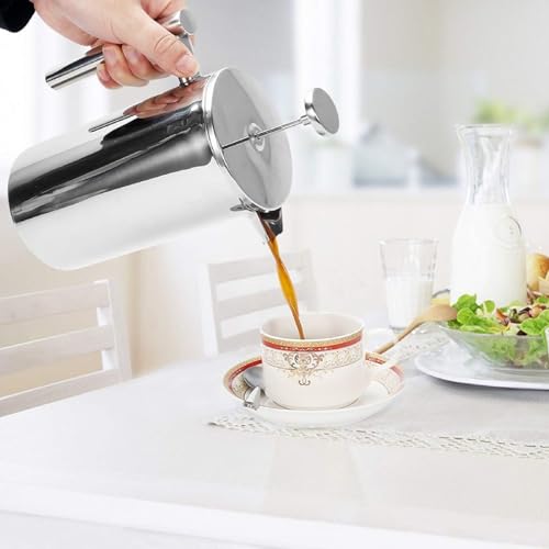 Trintion 800ML French Press Coffee Maker Double Wall Heat Resistant Coffee Pot Stainless Steel Insulated Coffee Presser and Tea Pot 3 Level Filtration System - Image 3