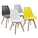IDMarket - Lot de 4 chaises SARA Mix Color Gris foncé, Gris Clair, Blanc et Jaune